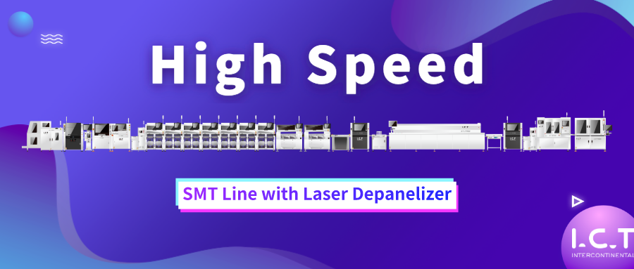 High Speed SMT Line with Laser Depanelizer