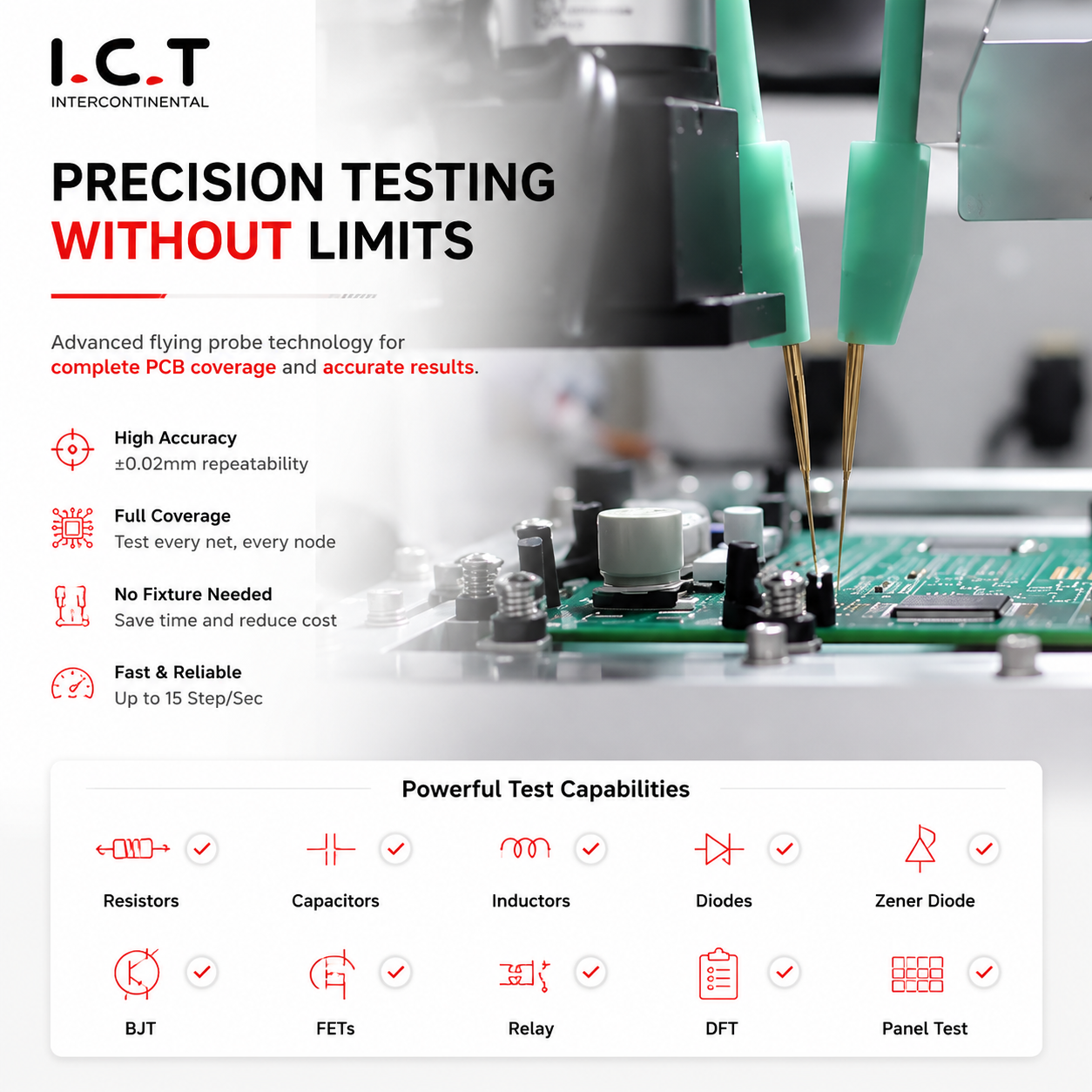 What Can I.C.T PCB Flying Probe Tester Detect